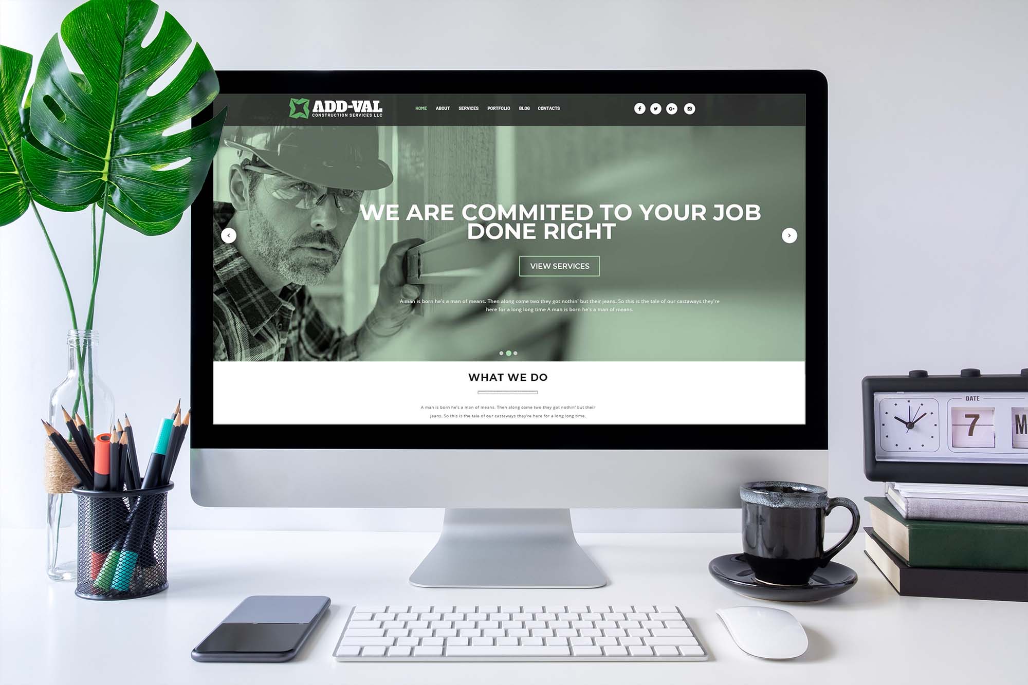 Add-Val website on iMac