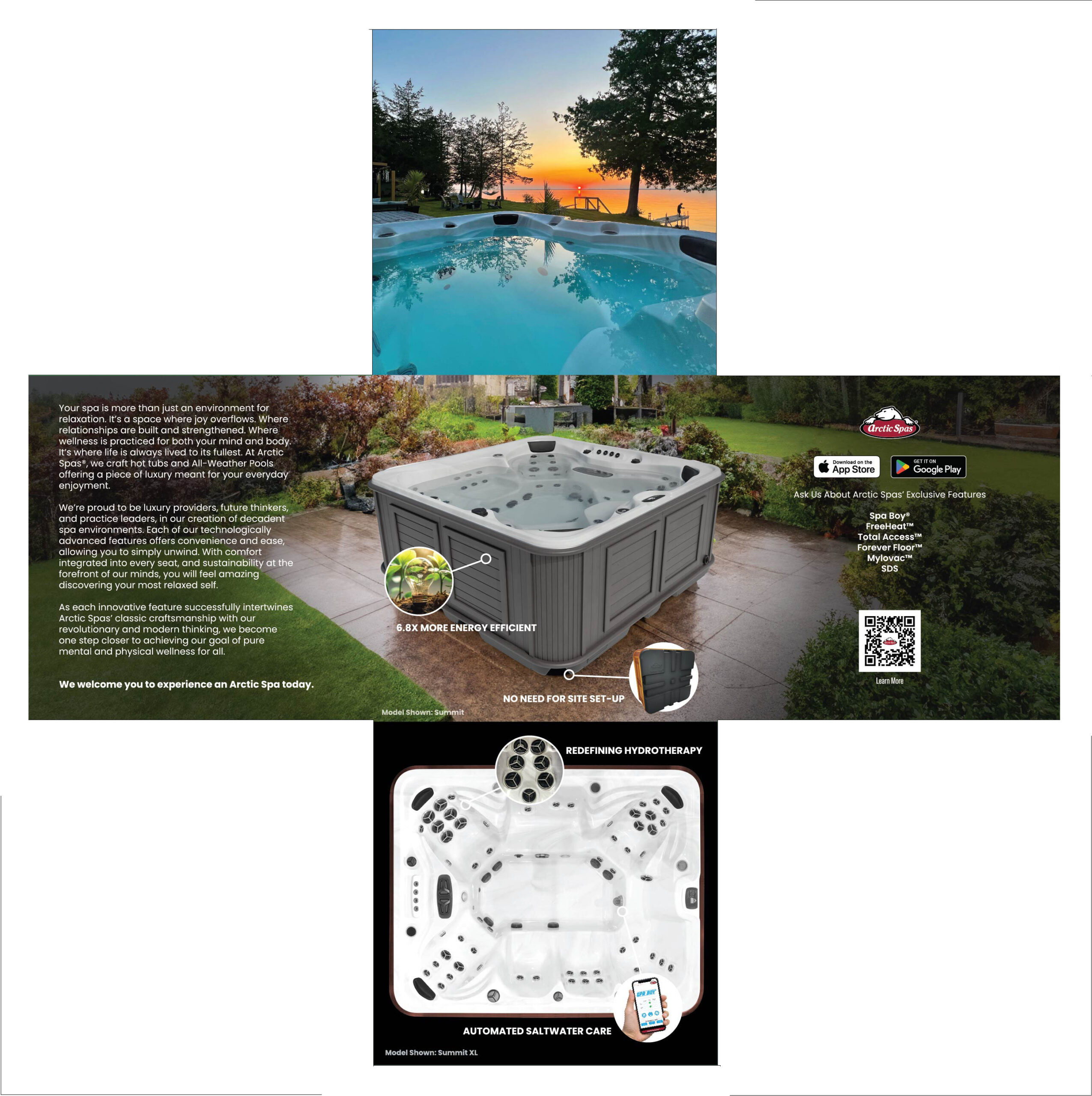 Arctic Spas brochure unfolded layout