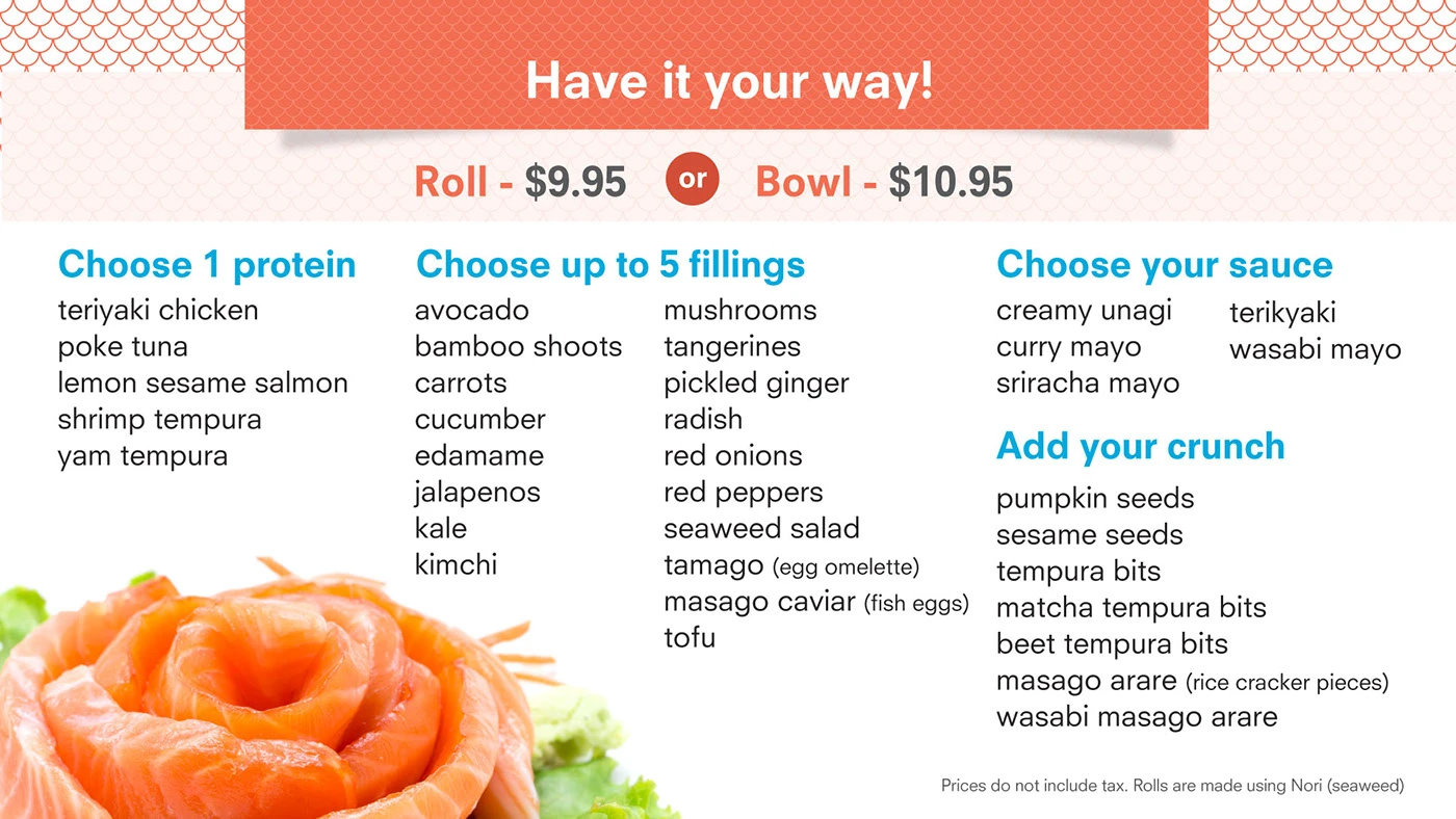 So Sushi in-store signage