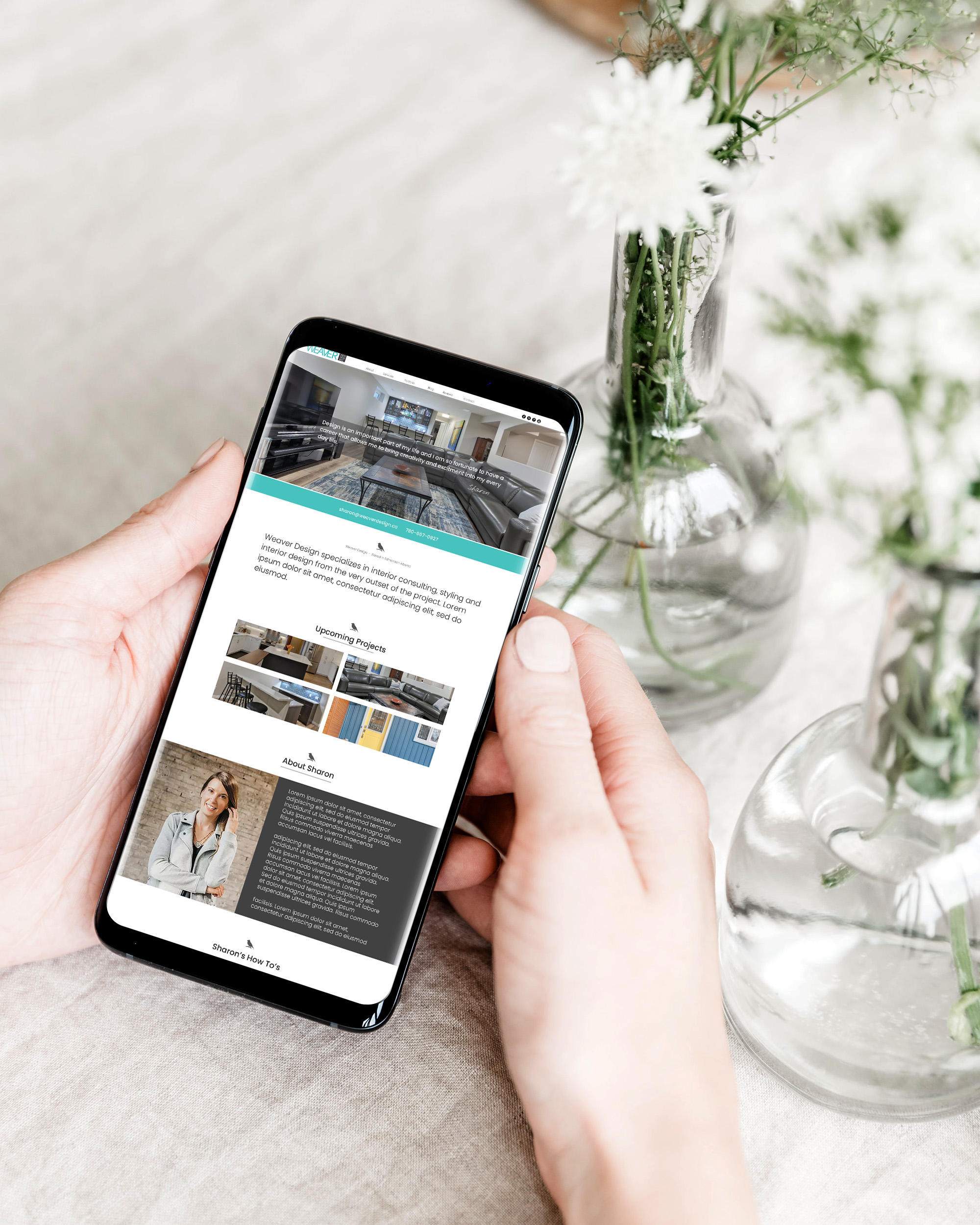 Weaver Design mobile mockup
