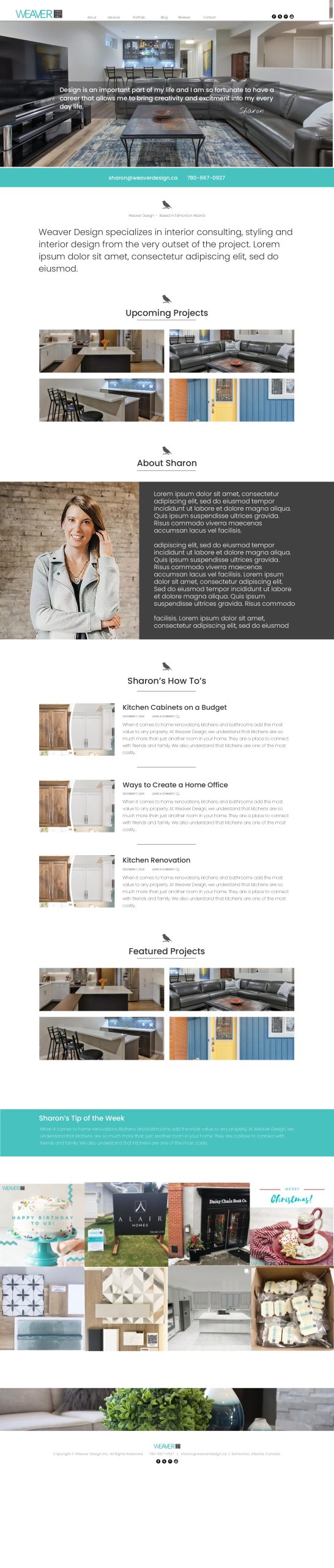 Weaver Design mobile homepage