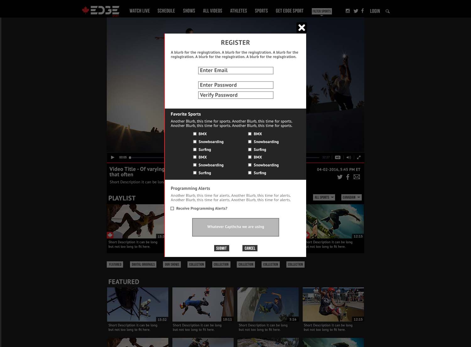 Edge Canada schedule page